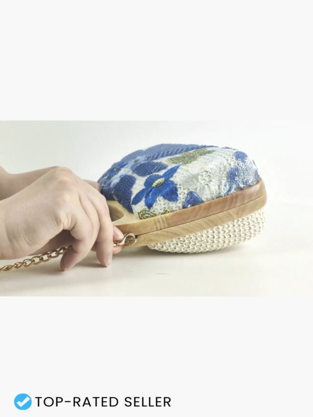 Straw Clutch Crossbody Bag Summer Evening Handbag Tote Woven Floral Shell - Picture 7 of 7
